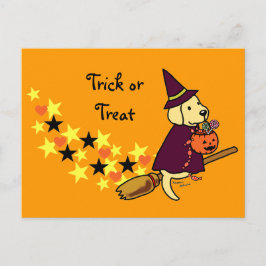 Halloween Yellow Labrador Cartoon 1 Briefkaart