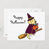 Halloween Yellow Labrador Cartoon 1 Briefkaart (Voorkant / Achterkant)