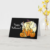 Halloween Yellow Labrador Cartoon 2 Kaart (Gele Bloem)