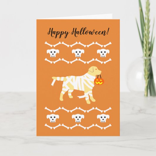 Halloween Yellow Labrador Kaart (Voorkant)