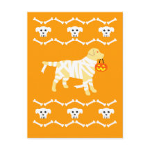 Halloween Yellow Labrador Mummy Briefkaart