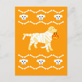 Halloween Yellow Labrador Mummy Briefkaart