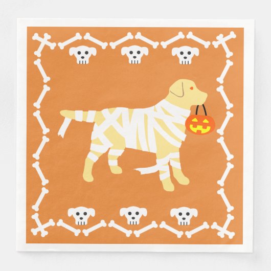 Halloween Yellow Labrador Mummy Servet (Voorkant)