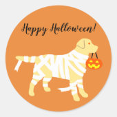 Halloween Yellow Labrador Mummy Stickers (Voorkant)