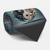 Halloween YinYang Skeleton Art Stropdas (Opgerold)