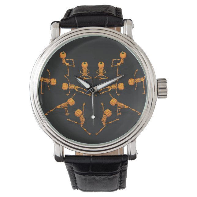 Halloween Yoga Class Horloge (Voorkant)