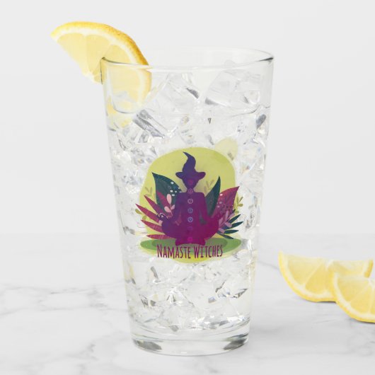 Halloween Yoga Namaste Heksen Glas (Voorkant ijs)