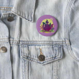 Halloween Yoga Namaste Heksen Ronde Button 5,7 Cm