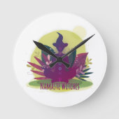 Halloween Yoga Namaste Heksen Ronde Klok (Voorkant)