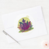 Halloween Yoga Namaste Heksen Ronde Sticker (Envelop)