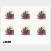 Halloween Yoga Namaste Heksen Ronde Sticker (Vel)