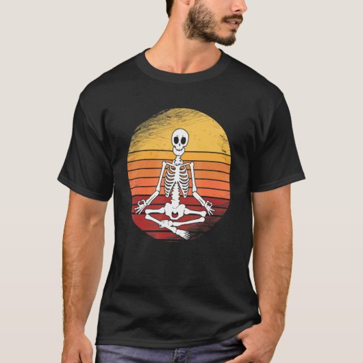 Halloween Yoga Skeleton  Skeleton T-shirt (Voorkant)