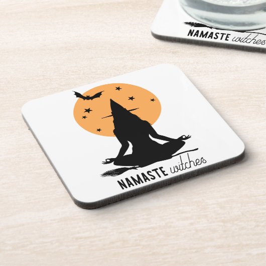 Halloween yoga Witch Bier Onderzetter (Linkerzijde)