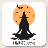 Halloween yoga Witch Bier Onderzetter (Voorkant)