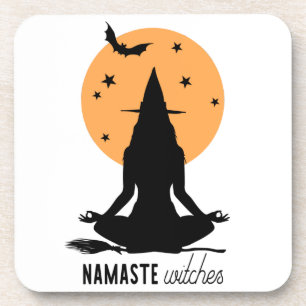 Halloween yoga Witch Bier Onderzetter