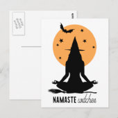 Halloween yoga Witch Briefkaart (Voorkant / Achterkant)