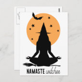 Halloween yoga Witch Briefkaart (Voorkant / Achterkant)