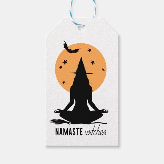 Halloween yoga Witch Cadeaulabel (Voorkant)
