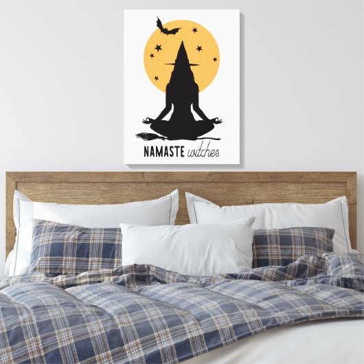 Halloween yoga Witch Canvas Afdruk (Insitu (Slaapkamer))