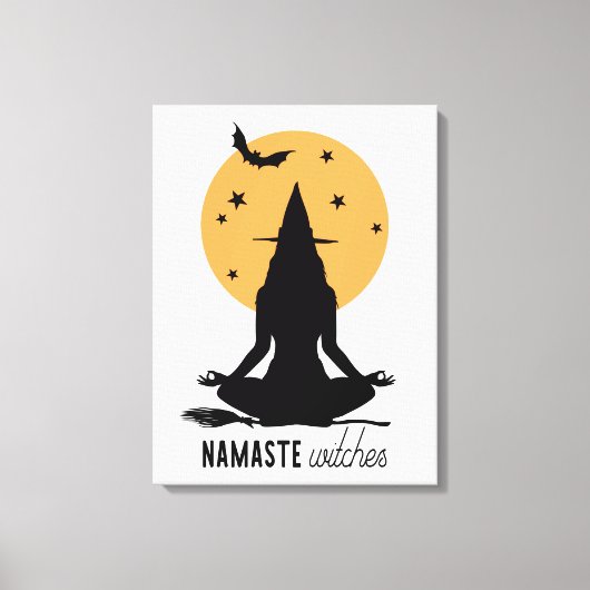 Halloween yoga Witch Canvas Afdruk (Voorkant)