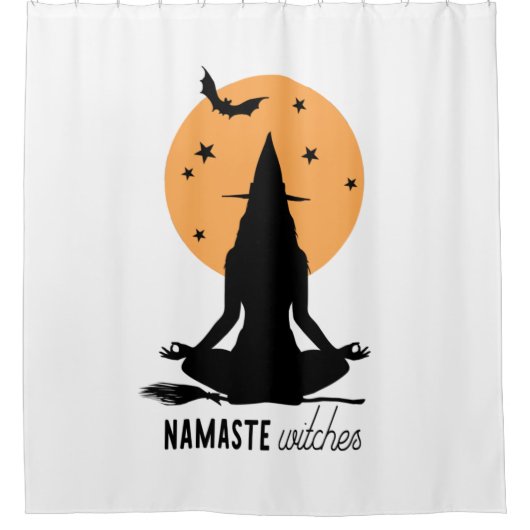 Halloween yoga Witch Douchegordijn (Voorkant)