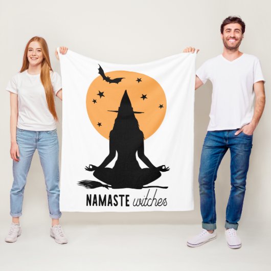 Halloween yoga Witch Fleece Deken (In situ)