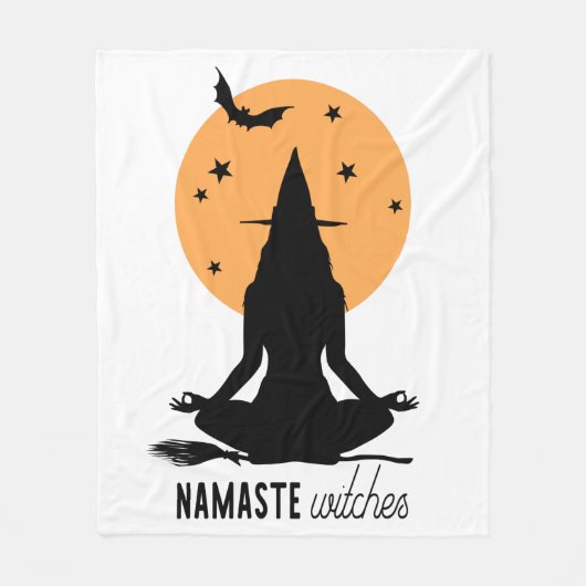 Halloween yoga Witch Fleece Deken (Voorkant)