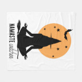 Halloween yoga Witch Fleece Deken (Voorkant (Horizontaal))