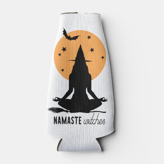 Halloween yoga Witch Flesjeskoeler (Voorkant)