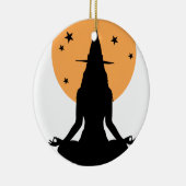 Halloween yoga Witch Keramisch Ornament (Rechts)