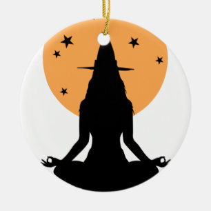 Halloween yoga Witch Keramisch Ornament