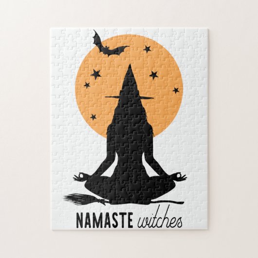 Halloween yoga Witch Legpuzzel (Verticaal)