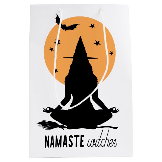 Halloween yoga Witch Medium Cadeauzakje (Voorkant)