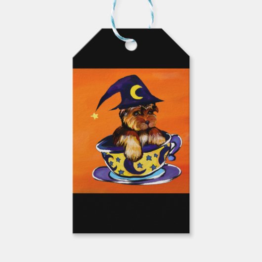 Halloween Yorkie Poo Cadeaulabel (Voorkant)