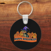 Halloween Yorkie Poo Sleutelhanger (Voorkant)