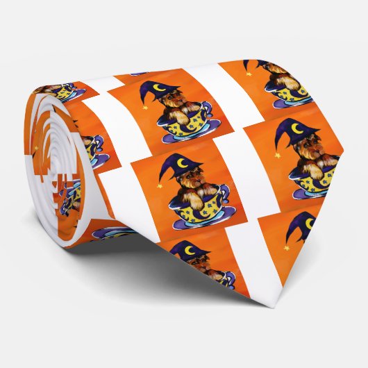 Halloween Yorkie Poo Stropdas (Opgerold)