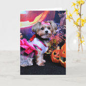 Halloween - Yorkie - Zoey Kaart (Gele Bloem)