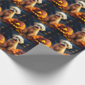 Halloween Yorkipoo met pompoenen eng Cadeaupapier (Hoek)