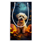 Halloween Yorkipoo met pompoenen eng Klein Cadeauzakje (Voorkant)