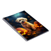 Halloween Yorkipoo met pompoenen eng Notitieboek (Rechterzijde)