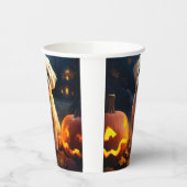 Halloween Yorkipoo met pompoenen eng Papieren Bekers (Links)