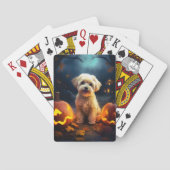 Halloween Yorkipoo met pompoenen eng Pokerkaarten (Achterkant)