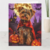 Halloween Yorkipoo Vampire Pumpkins eng Kaart (Voorkant)