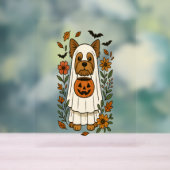 Halloween Yorkshire Terrier Bloemen Halloween Acryl Bord (Neutraal)