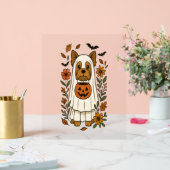 Halloween Yorkshire Terrier Bloemen Halloween Acryl Bord (Huwelijk)