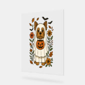 Halloween Yorkshire Terrier Bloemen Halloween Acryl Bord (Hoek)