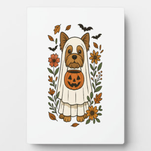 Halloween Yorkshire Terrier Bloemen Halloween Fotoplaat