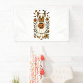 Halloween Yorkshire Terrier Bloemen Halloween Spandoek (Insitu)