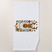 Halloween Yorkshire Terrier Bloemen Halloween Strandlaken (Voorkant)