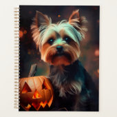 Halloween Yorkshire Terrier met pompoenen eng Planner (Voorkant)